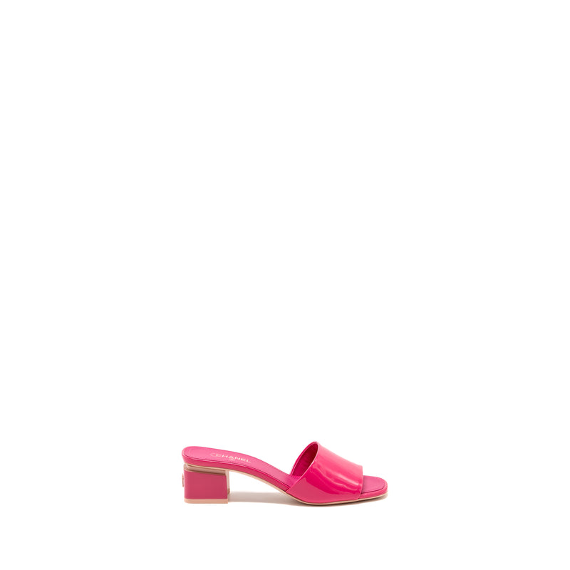 Chanel size 37 sandals patent pink