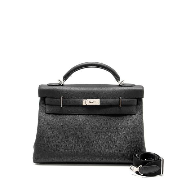 Hermes Kelly Maxi 42 Togo Black SHW Stamp W