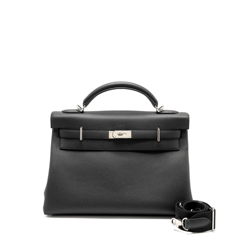 Hermes Kelly Maxi 42 Togo Black SHW Stamp W