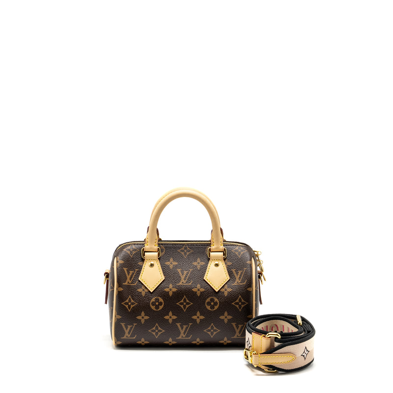 LOUIS VUITTON Speedy Bandouliere 20 Monogram Canvas Black Strap GHW