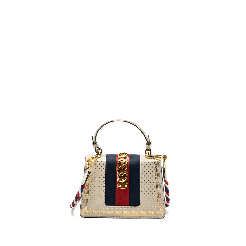 Gucci Sylvie Top Handle Bag Limited Edition leather White GHW