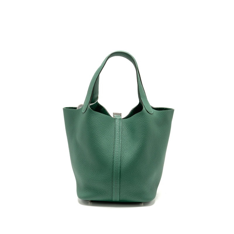 Hermes Picotin 22 Lock Bag Clemence Vert Moyen SHW Stamp W