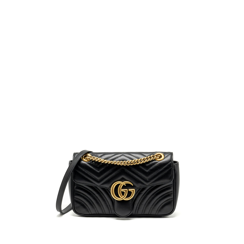 GUCCI SMALL GG MARMONT BAG CALFSKIN BLACK GHW