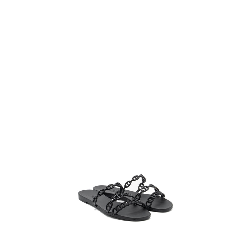 Hermes Size 38 Chaine D’Ancre Rivage Sandals Black