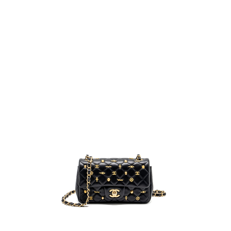 Chanel Egyptian Amulet Mini Rectangular Flap Bag Lambskin Black GHW