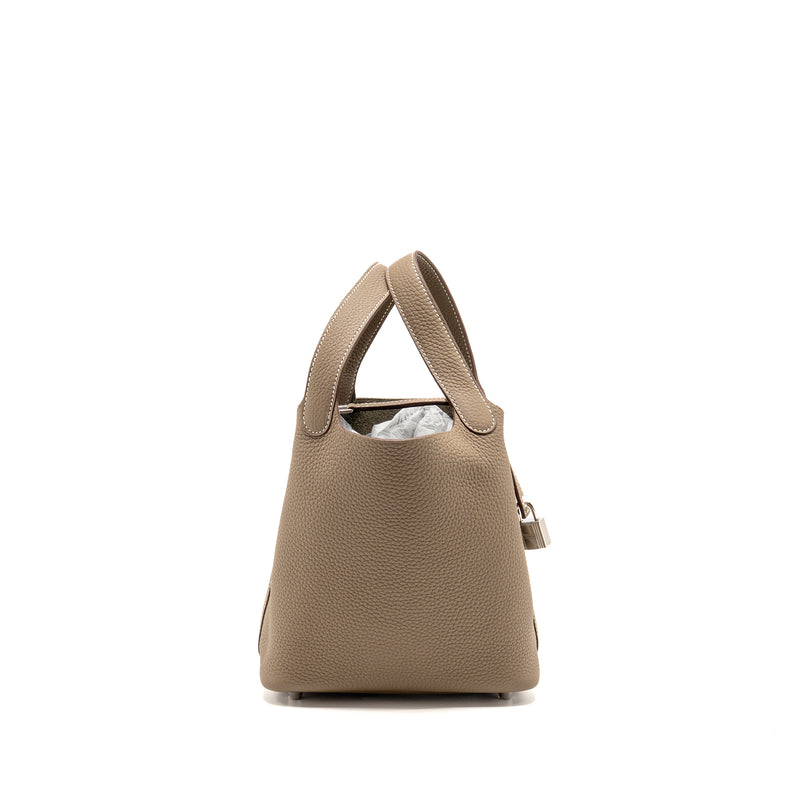 Hermes Picotin 18 Lock Bag Clemence Etoupe SHW Stamp B