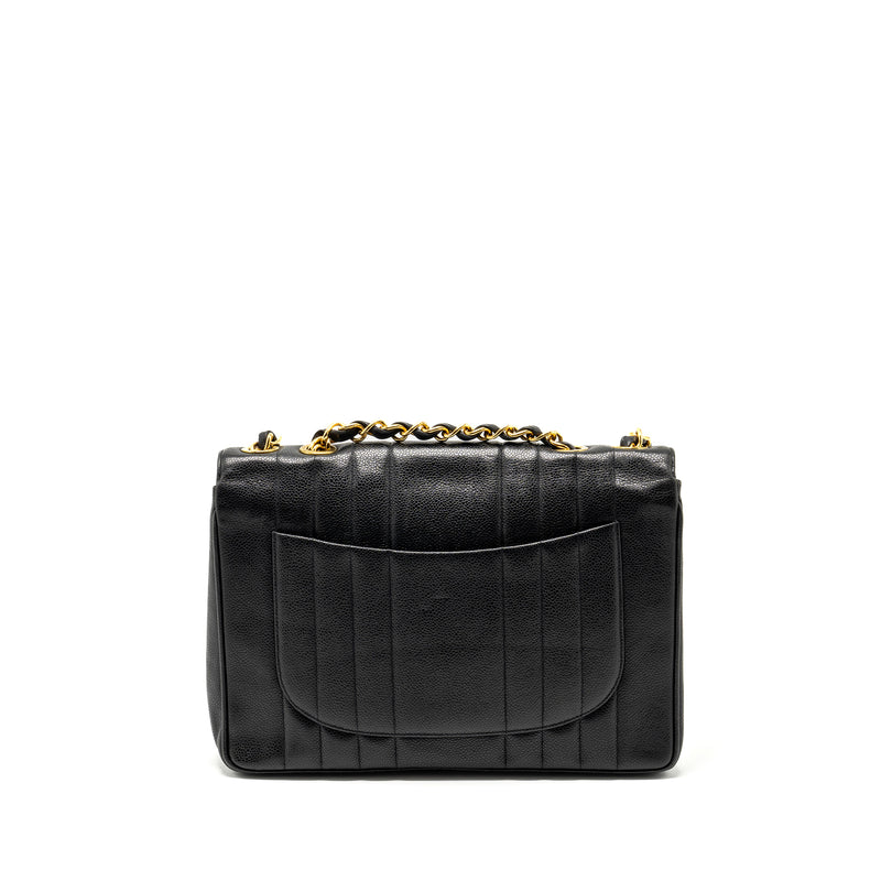 Chanel vintage quilted flap bag caviar black GHW