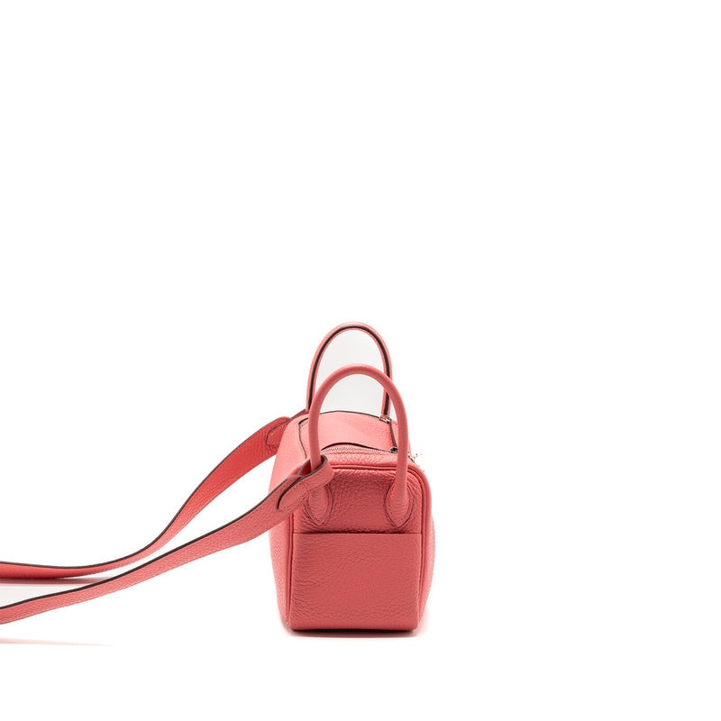 Hermes Mini Lindy Clemence 8W Rose Azalee SHW Stamp Z