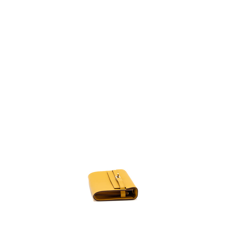 Hermes kelly to go epsom jaune amber GHW stamp Z