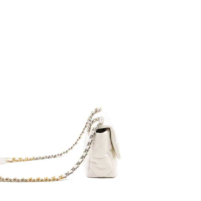 Chanel Small 19 Bag Lambskin White Multicolour Hardware (Microchip)