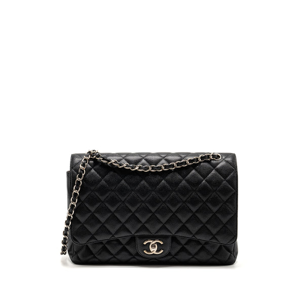 Chanel Maxi Classic Double Flap Bag Caviar Black SHW