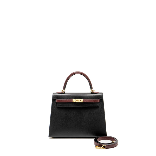 Hermes Kelly 25 Special Order Epsom Black/Rough H LGHW Stamp Y