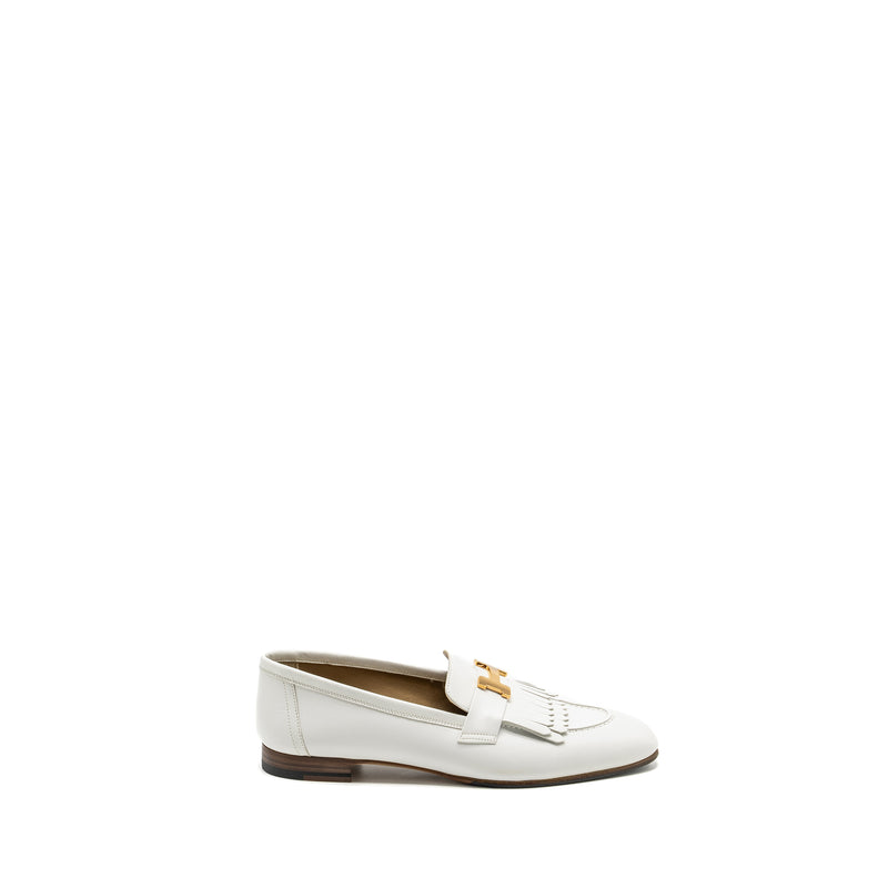 Hermes size 40 Moccasin Royal Loafer White RGHW
