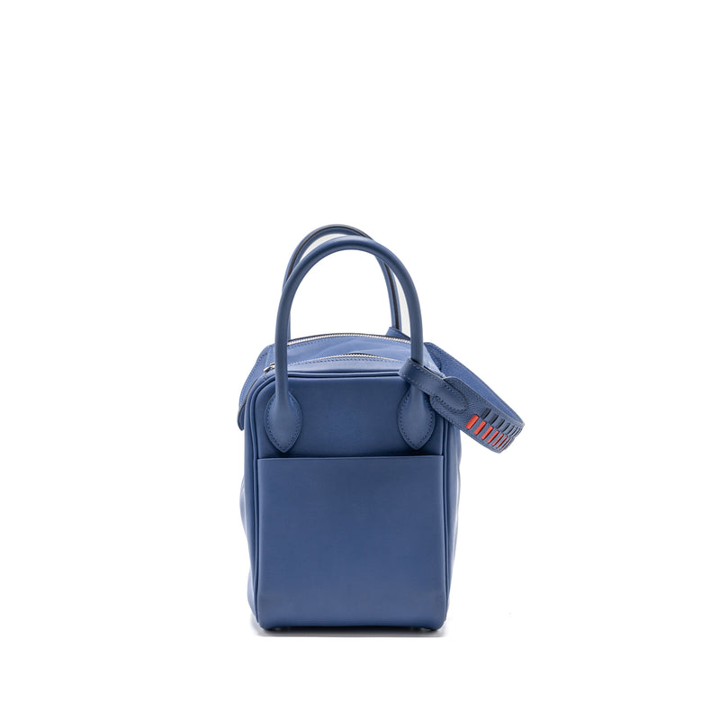 Hermes Lindy 30 Swift Blue Brighton Multicolour Strap SHW Stamp C
