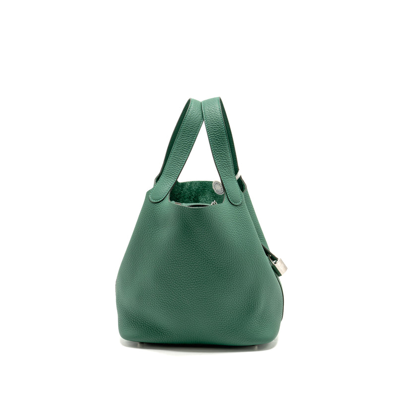 Hermes Picotin 22 Lock Bag Clemence Vert Moyen SHW Stamp W