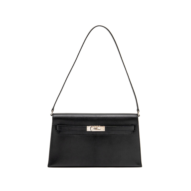 Hermes Kelly Elan Chèvre Chamkila Black SHW Stamp B
