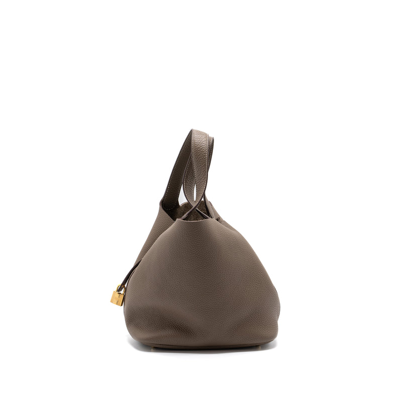 Hermes picotin 22 lock bag clemence etoupe GHW stamp Y