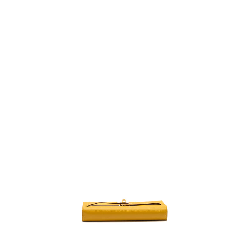 Hermes kelly to go epsom jaune amber GHW stamp Z