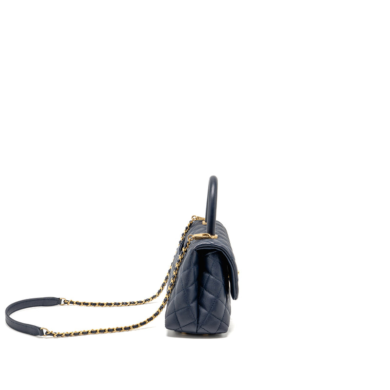 Chanel Small Coco Handle Caviar Navy GHW