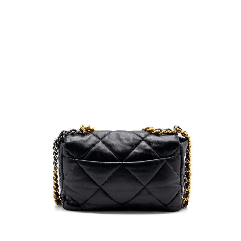 Chanel Medium 19 Bag Lambskin Black Multicolour Hardware(Microchip)