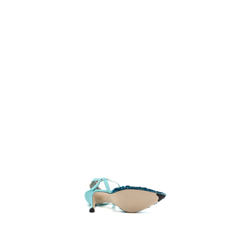 Fendi size 35 colibri lite sandal sequin blue