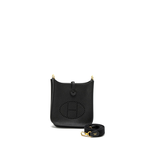 Hermes Mini Evelyne Clemence Black GHW Stamp B