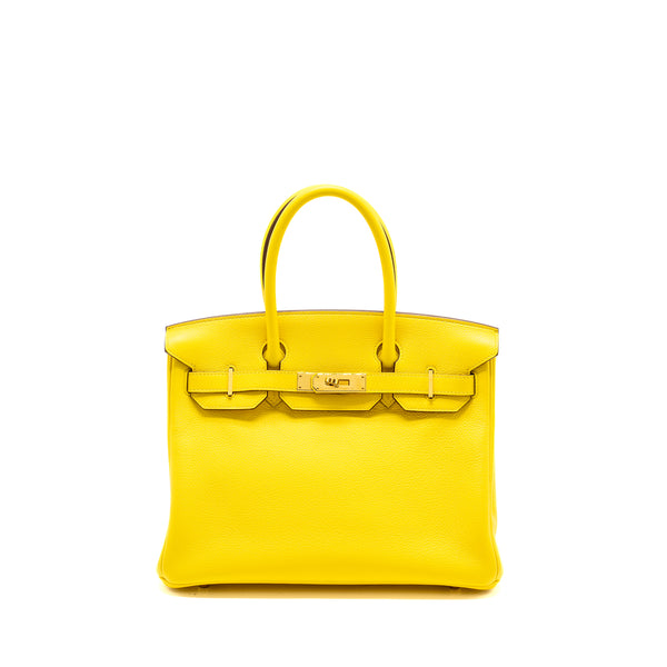 Hermes Birkin 30 Taurillon Novillo leather 9O Jaune De Naples GHW stamp D