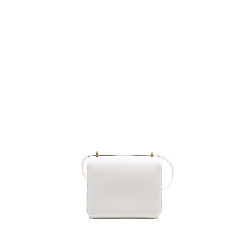 Hermes Mini Constance Swift New White LGHW Stamp B