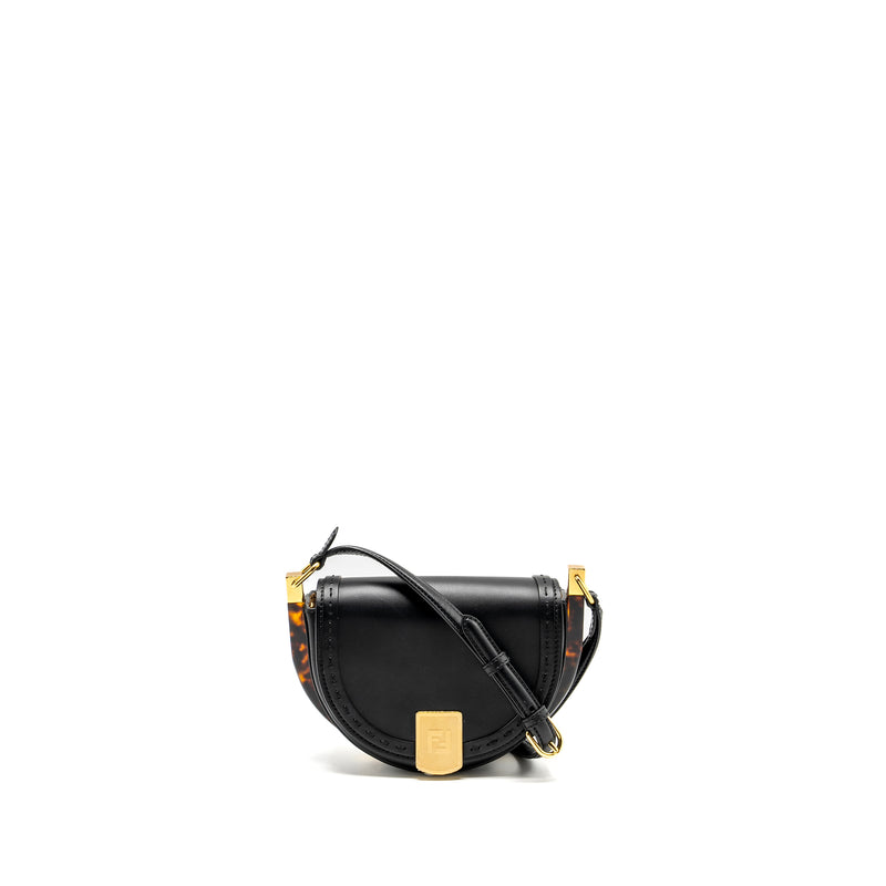 Fendi moonlight Shoulder bag calfskin Black GHW