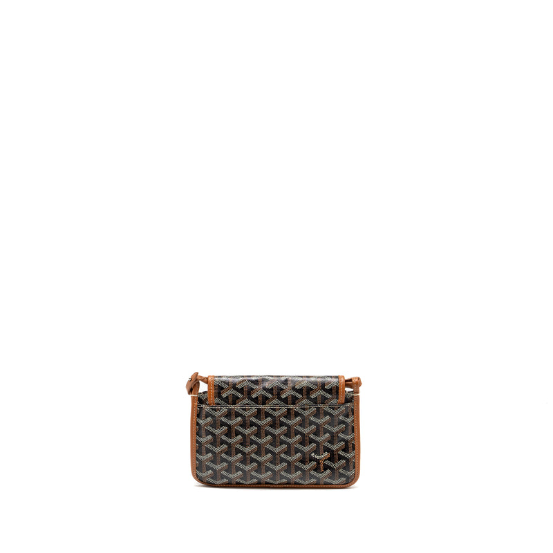 Goyard Plumet Pocket Wallet Goyardline canvas / calfskin Tan SHW