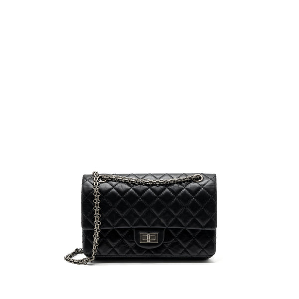 Chanel 2.55 Small Reissue Flap Bag Aged Calfskin Black Ruthenium Hardware (Microchip)