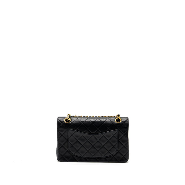 Chanel Vintage Small Classic Double Flap Bag Lambskin Black GHW