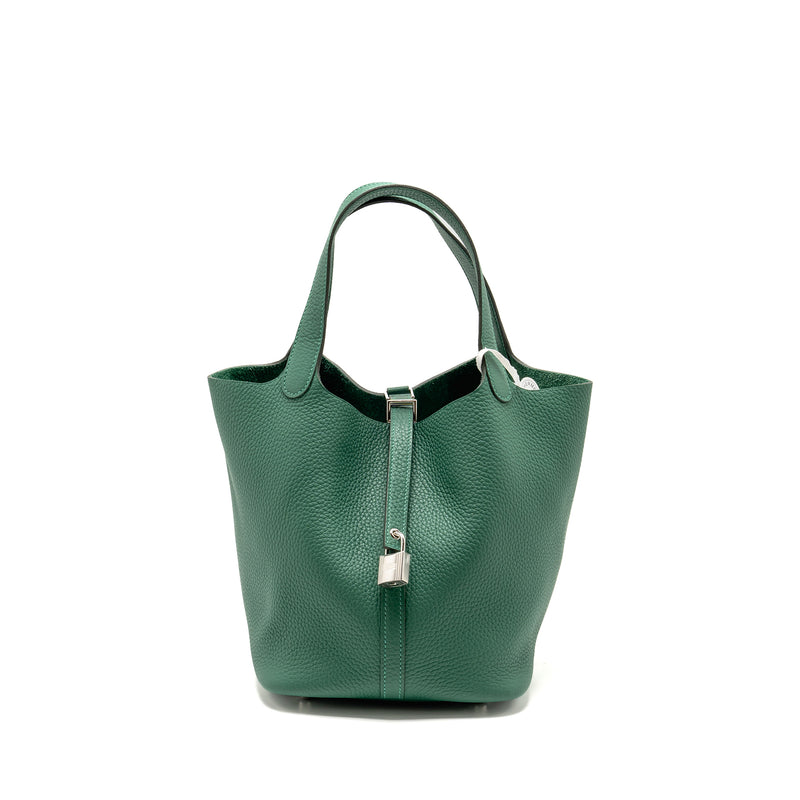 Hermes Picotin 22 Lock Bag Clemence Vert Moyen SHW Stamp W