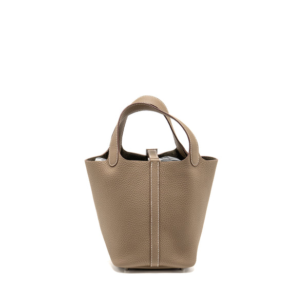 Hermes Picotin 18 Lock Bag Clemence Etoupe SHW Stamp B