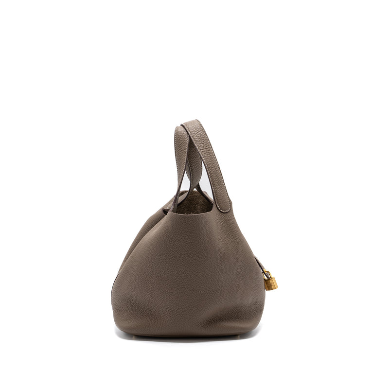 Hermes picotin 22 lock bag clemence etoupe GHW stamp Y