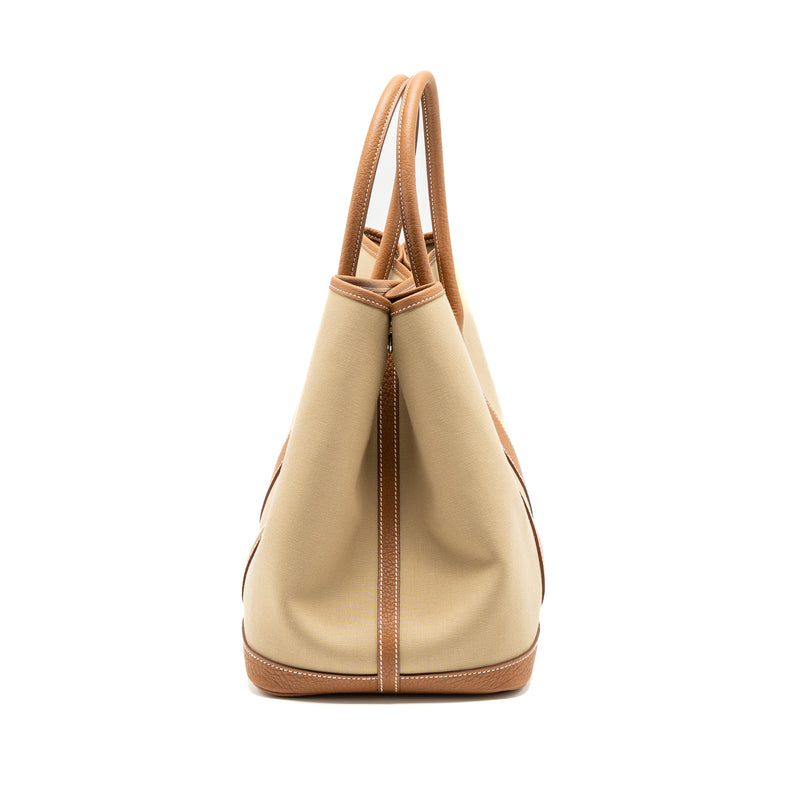 Hermes Garden Party 36 Canvas/Leather Trench/Gold SHW Stamp U