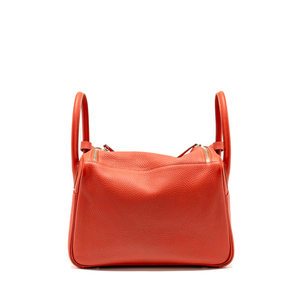 Hermes Lindy 30 Clemence AN Sanguine/Rose Jaipur SHW Stamp Square R