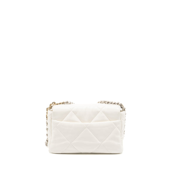 Chanel Small 19 Bag Lambskin White Multicolour Hardware (Microchip)