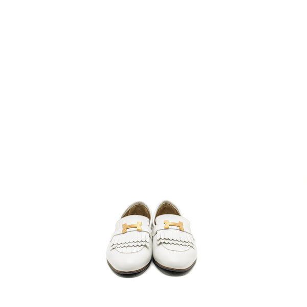 Hermes size 40 Moccasin Royal Loafer White RGHW
