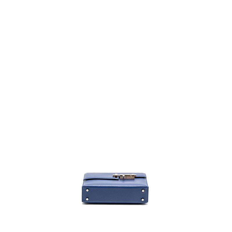 Hermes Mini Verrou Chèvre Mysore Blue Brighton SHW Stamp C