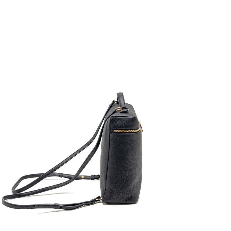 Loro Piana Extra Pocket Backpack L23.5 Grained Calfskin Navy GHW