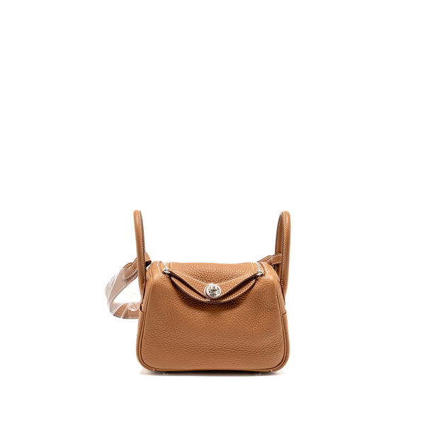 Hermes Mini Lindy II Clemence Gold SHW Stamp K