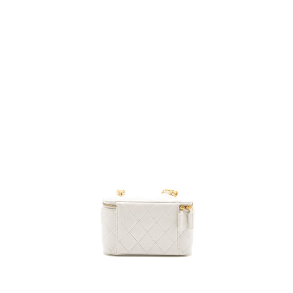 Chanel long vanity with lambskin white GHW (Microchip)