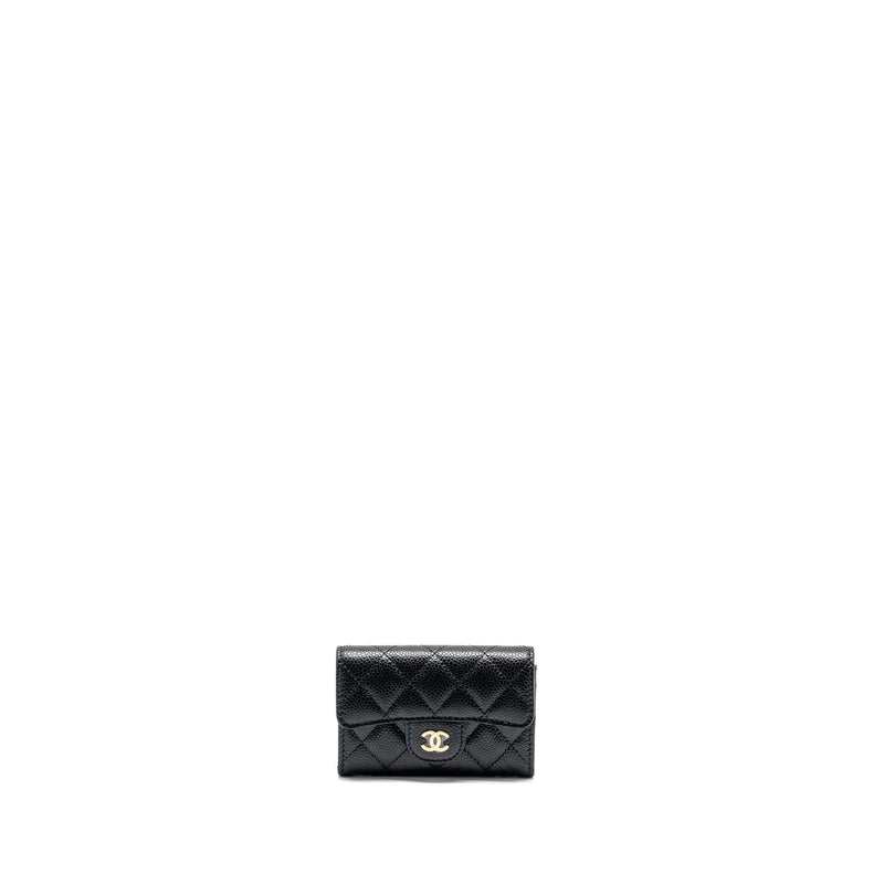 Chanel Classic Flap Card Holder Caviar BLACK GHW (Microchip)