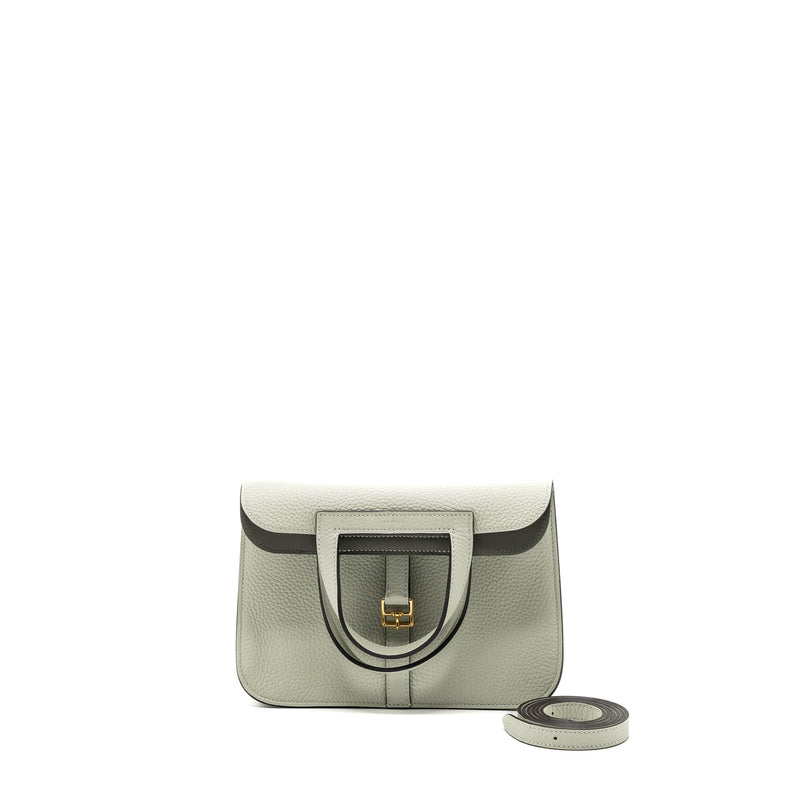 Hermes Halzan 25 clemence gris neve / gris Meyer GHW stamp B