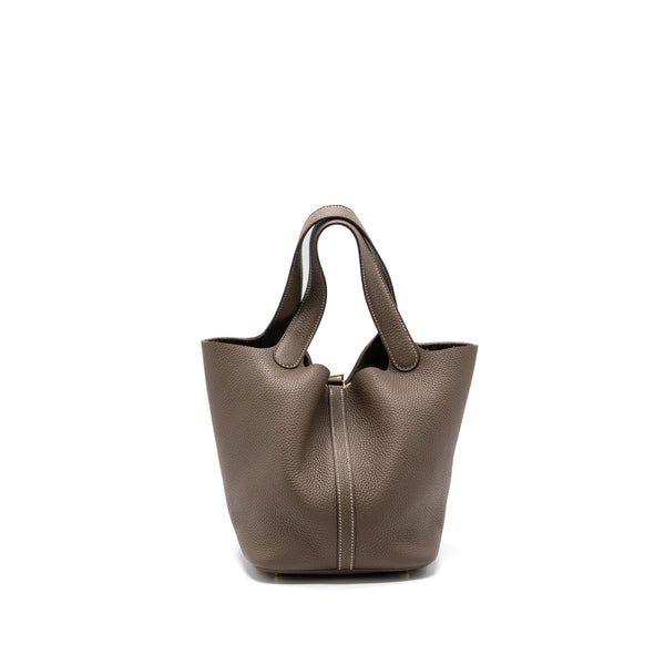 Hermes picotin 22 lock bag clemence etoupe GHW stamp Y