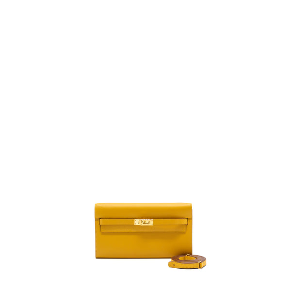 Hermes kelly to go epsom jaune amber GHW stamp Z