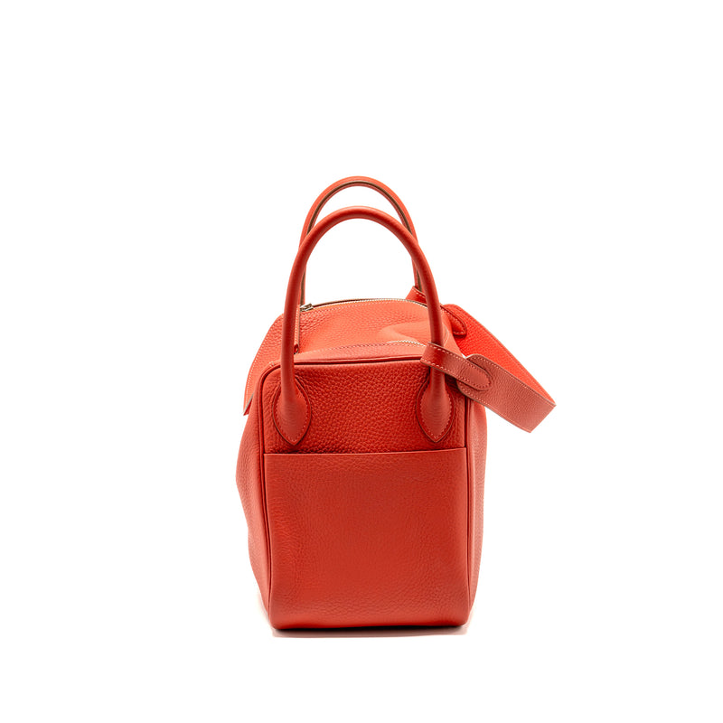 Hermes Lindy 30 Clemence AN Sanguine/Rose Jaipur SHW Stamp Square R