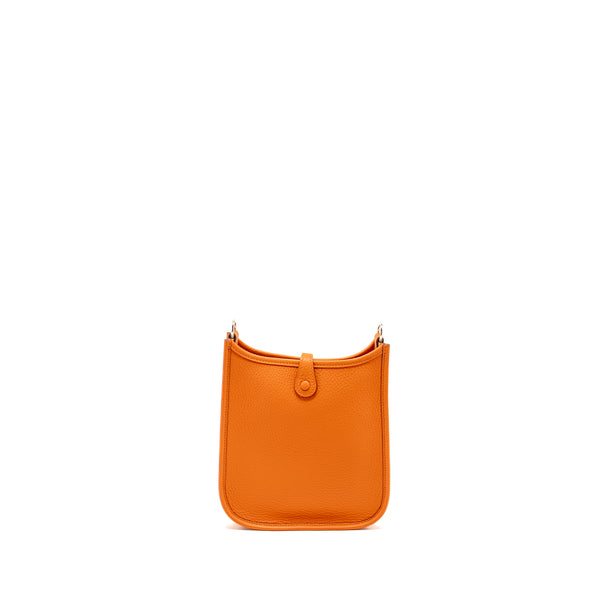 Hermes Mini Evelyn Clemence Orange SHW Stamp W