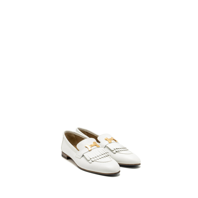 Hermes size 40 Moccasin Royal Loafer White RGHW